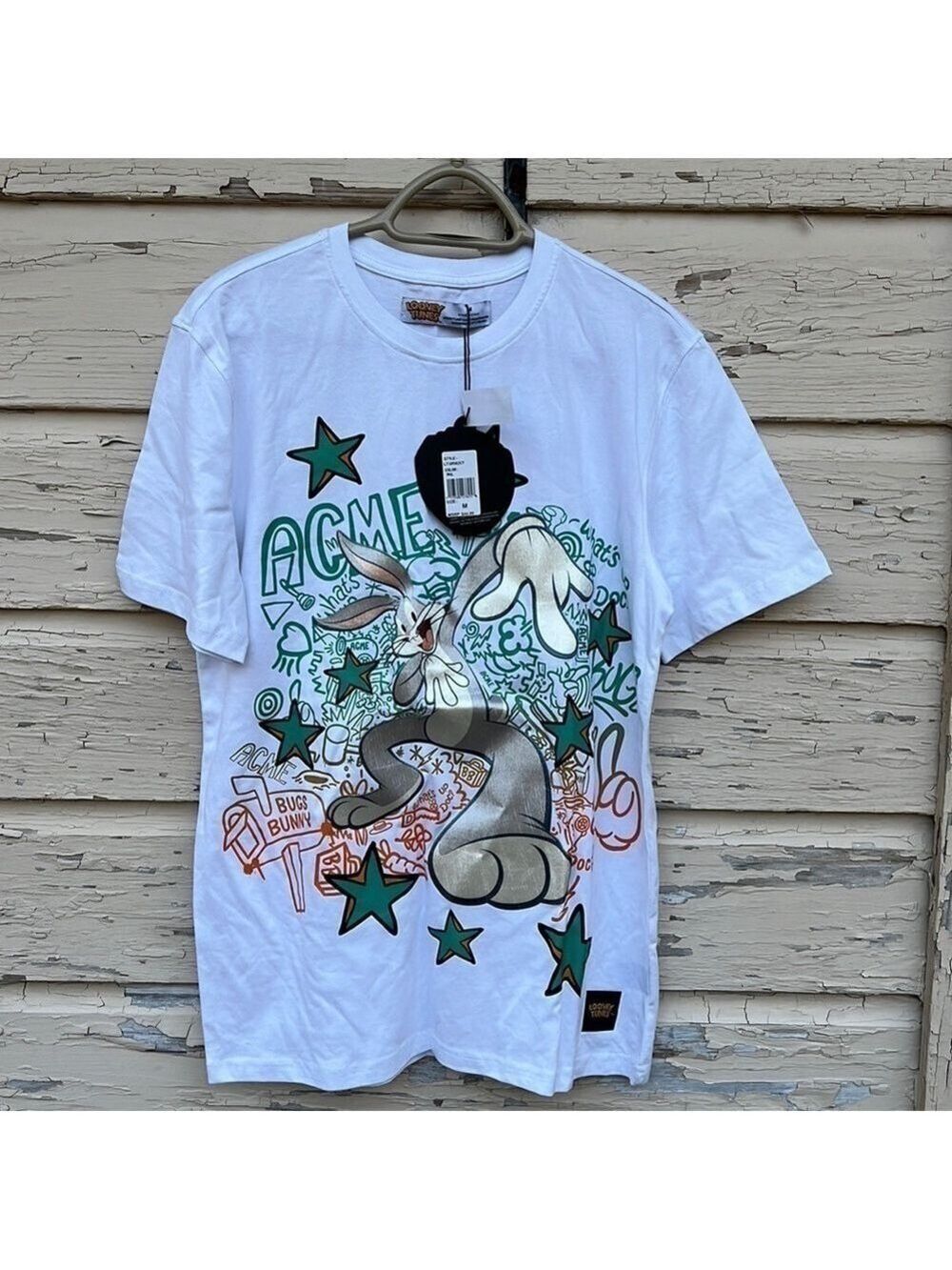 Vintage 90s Looney Tunes Warner Bros. Bugs Bunny T Shirt Top Pullover New M H5